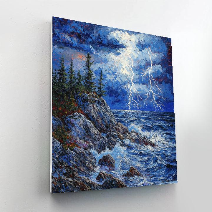 Arthur Lismer Inspired Thunderstorm Over Rocky Shores Paint by numbers kits