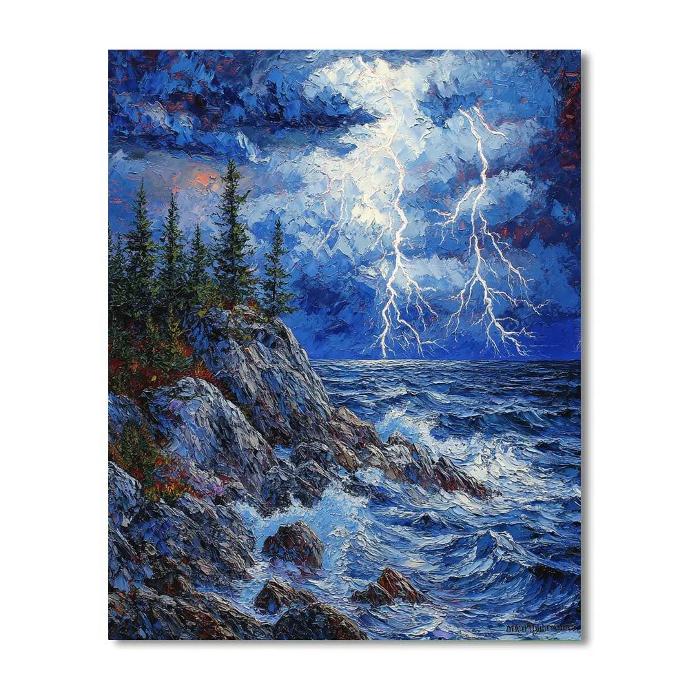 Arthur Lismer Inspired Thunderstorm Over Rocky Shores Paint by numbers kits