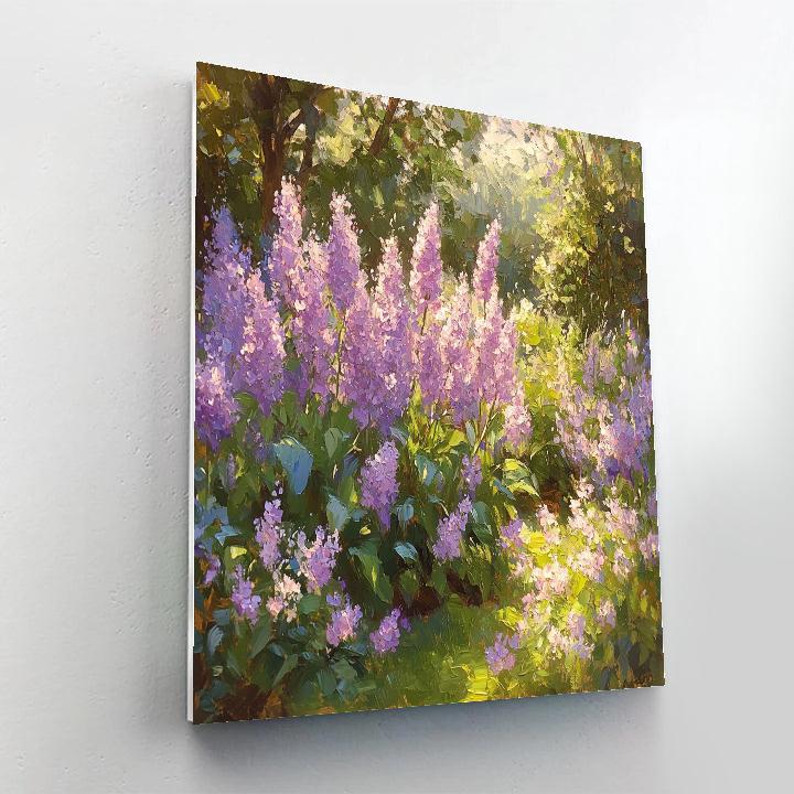 Claude Monet Inspired Springtime Lilac Garden Glow Numbered painting kits
