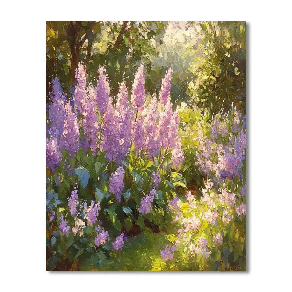 Claude Monet Inspired Springtime Lilac Garden Glow Numbered painting kits