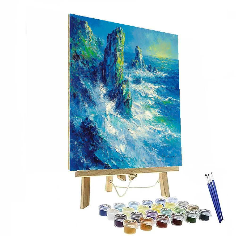 Edvard Munch Inspired Trembling Coastal Rocks DIY paint by numbers