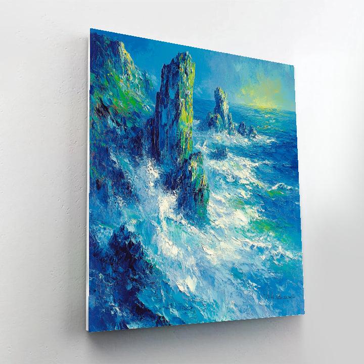 Edvard Munch Inspired Trembling Coastal Rocks DIY paint by numbers