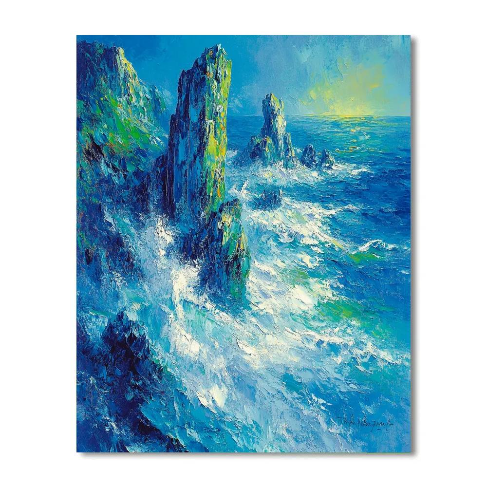 Edvard Munch Inspired Trembling Coastal Rocks DIY paint by numbers