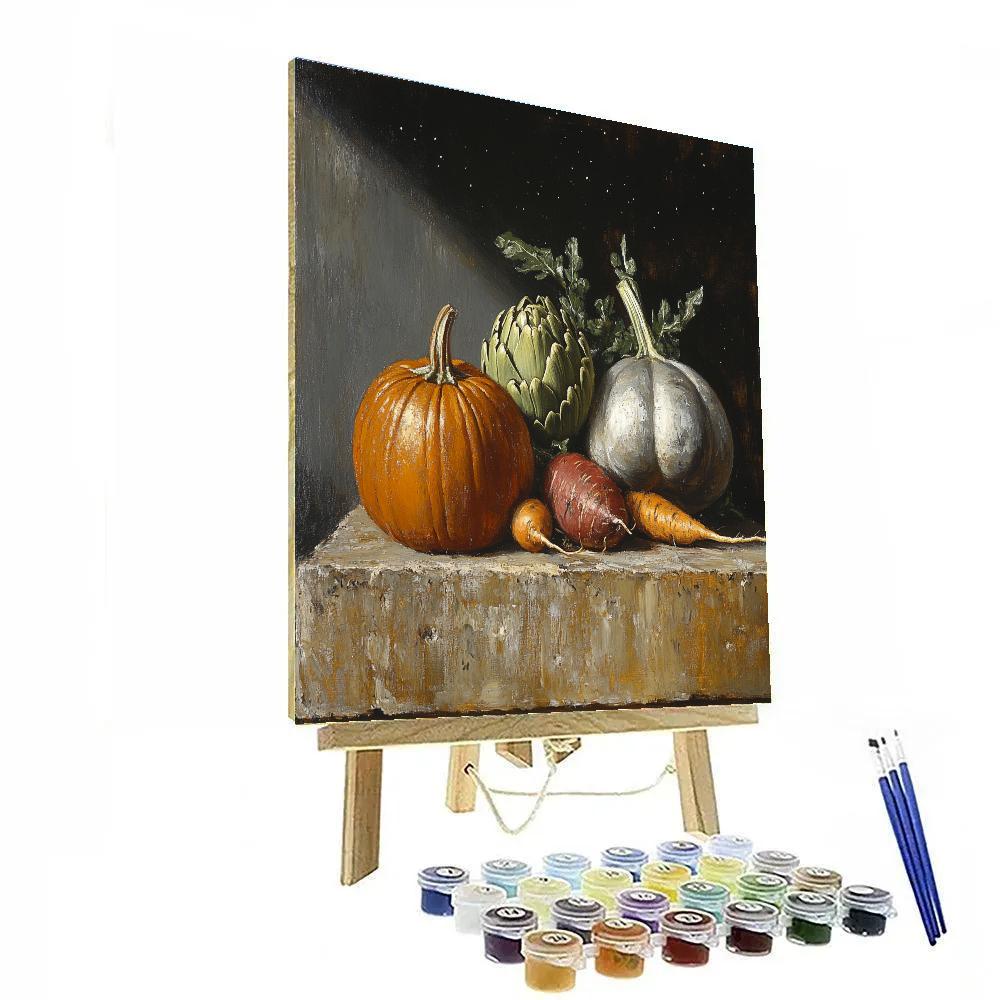 Diego Velázquez Inspired Market Vegetables On Earthen Plinth Paint by numbers art