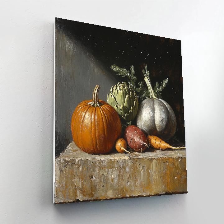 Diego Velázquez Inspired Market Vegetables On Earthen Plinth Paint by numbers art