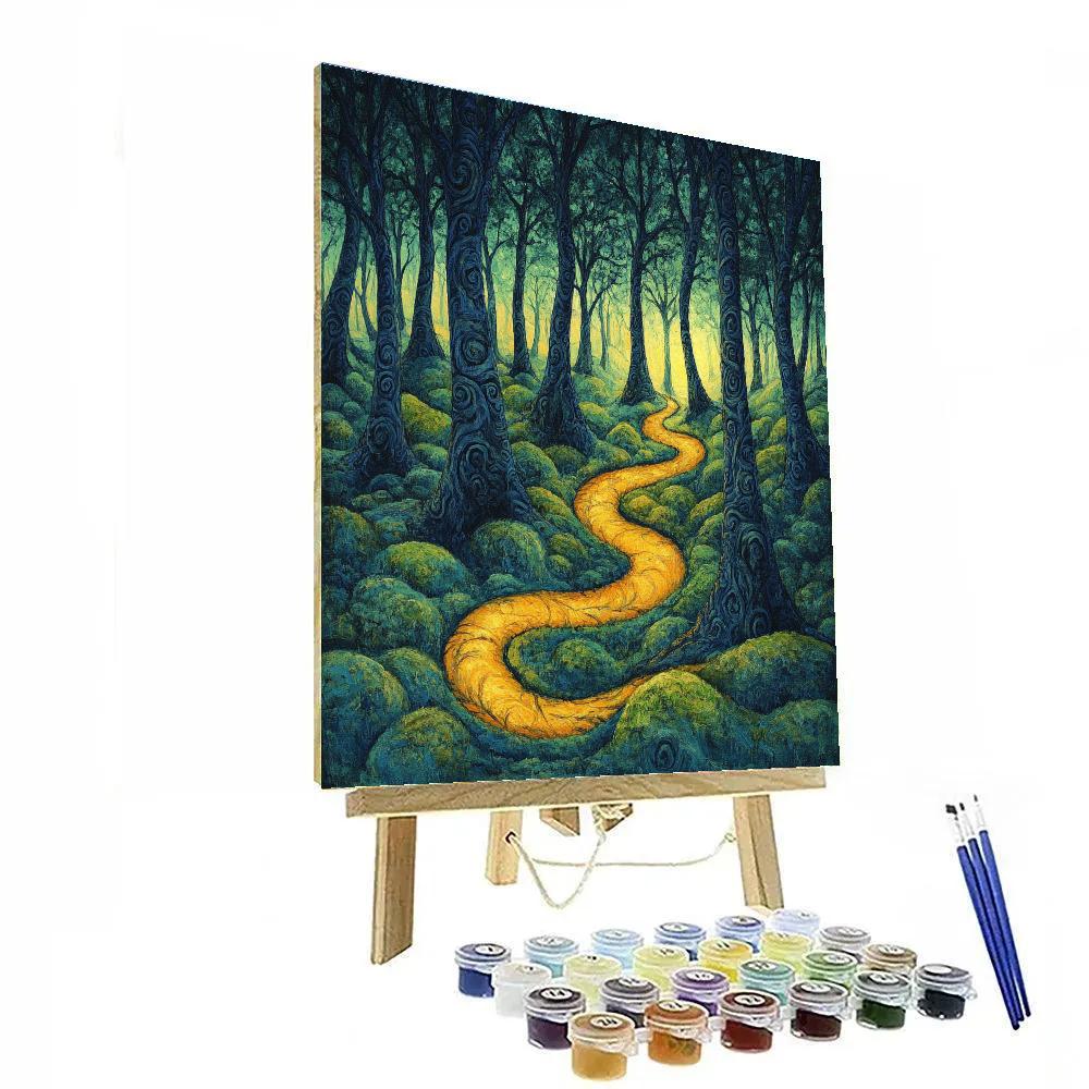 Edvard Munch Inspired Enchanted Twisted Forest Painting by numbers kit
