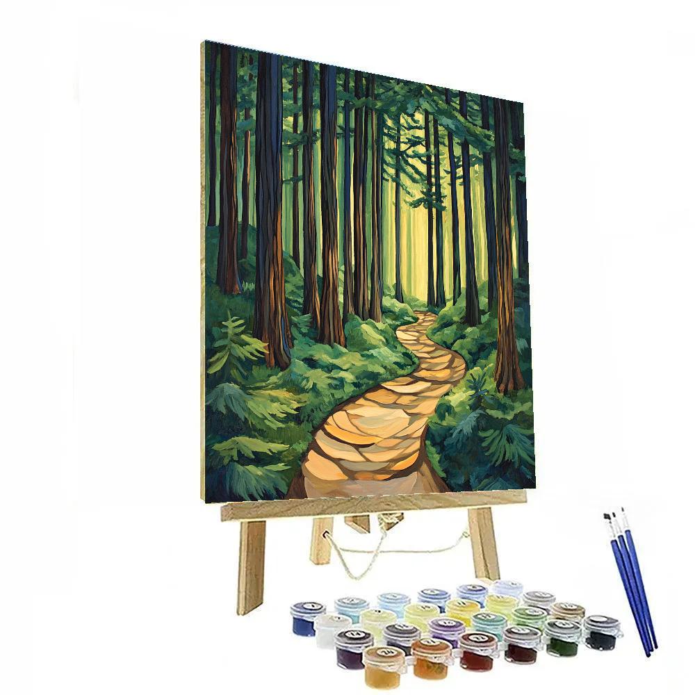 Emily Carr Inspired Deep Forest Heart paint by numbers