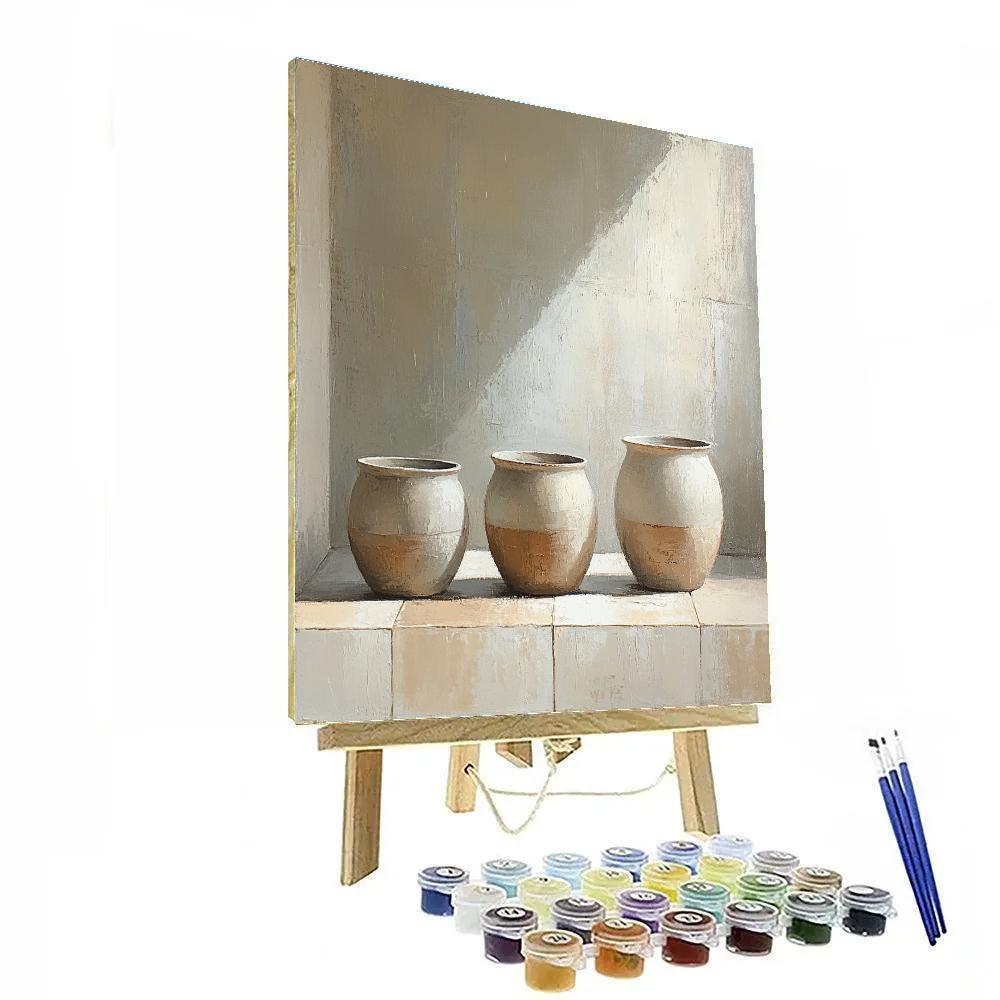 Diego Velázquez Inspired Ceramic Water Jars With Soft Mist Paint by numbers kits