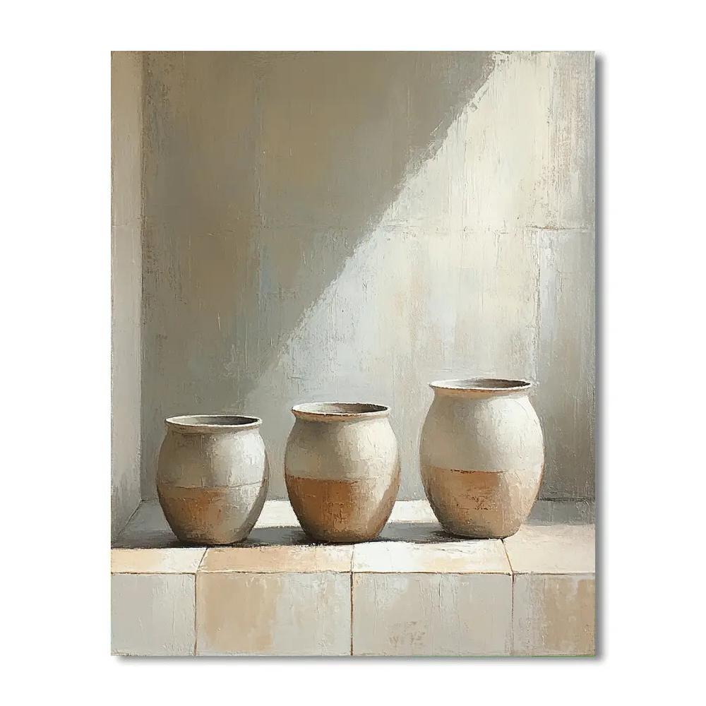 Diego Velázquez Inspired Ceramic Water Jars With Soft Mist Paint by numbers kits