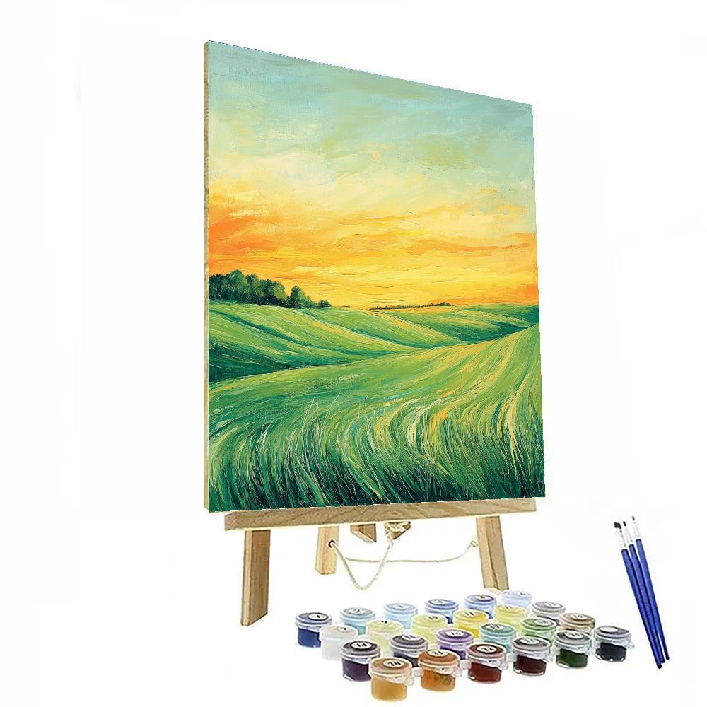 Edvard Munch Inspired Pulsating Summer Field paint by numbers