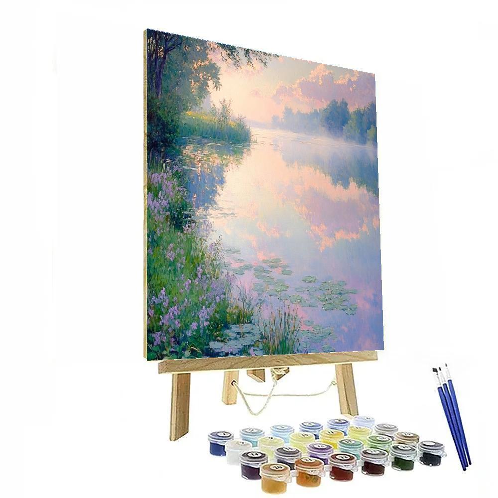 Monet Inspired Morning Lakeside DIY paint by numbers