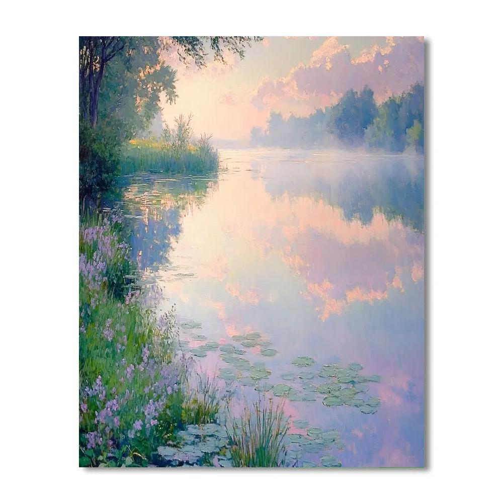 Monet Inspired Morning Lakeside DIY paint by numbers