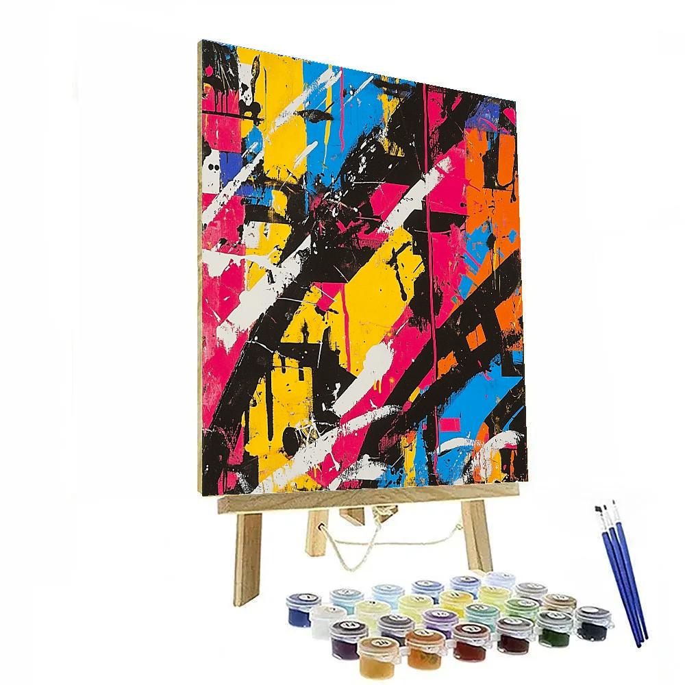 Jackson Pollock Inspired Cityscape Energy paint by color