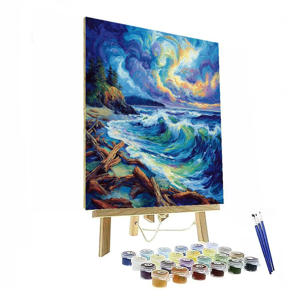 Emily Carr Inspired Coastal Storm Reverie paint by numbers