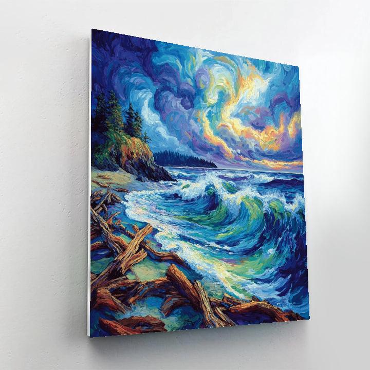 Emily Carr Inspired Coastal Storm Reverie paint by numbers