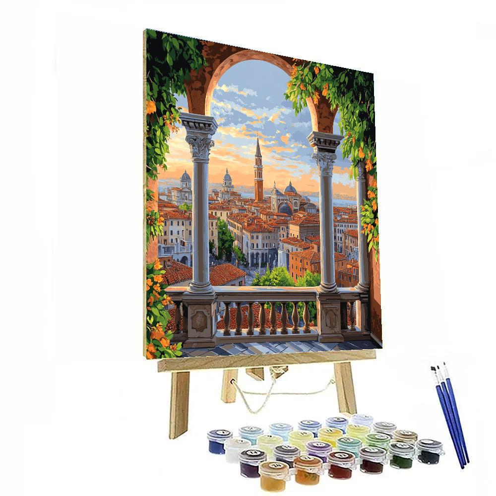 Leonardo Da Vinci Inspired Renaissance Cityscape paint by numbers