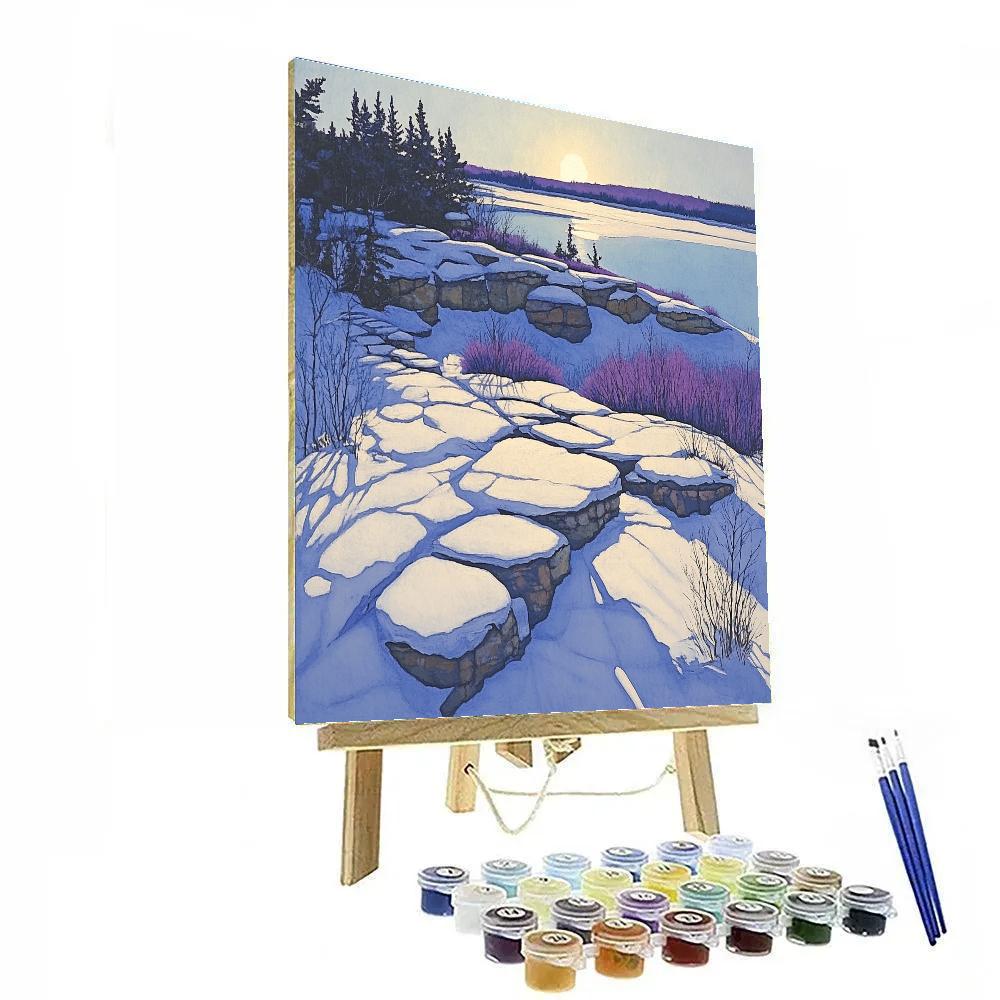 Franklin Carmichael Inspired Winter Light On Snow painting number kit