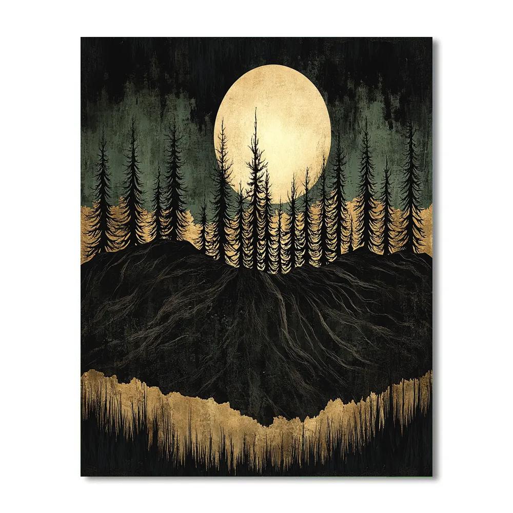 Francisco Goya Inspired Moonlit Ridge Of Twisted Pines DIY paint by numbers