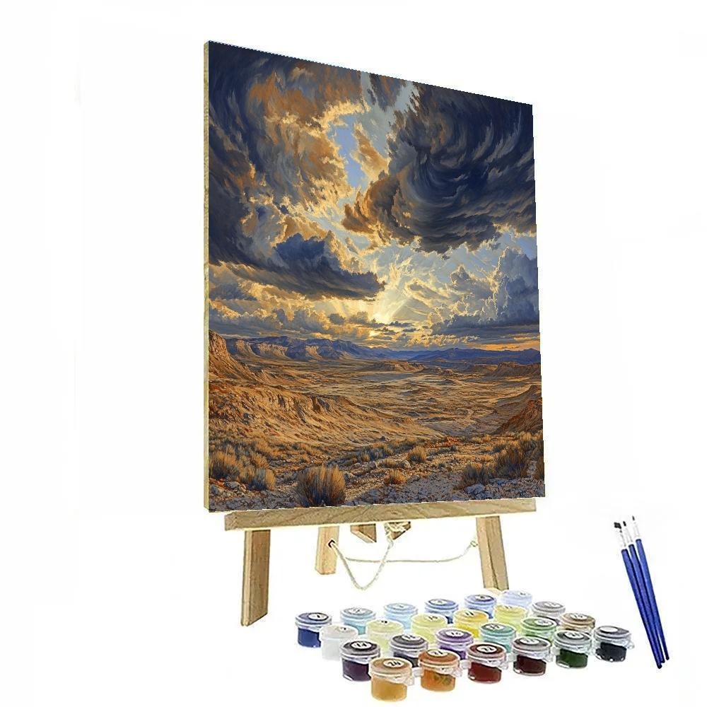 Francisco Goya Inspired Ashen Valley Beneath Looming Storm Clouds Number painting