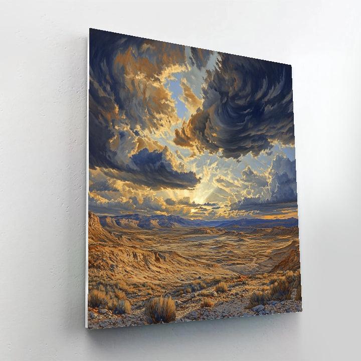 Francisco Goya Inspired Ashen Valley Beneath Looming Storm Clouds Number painting
