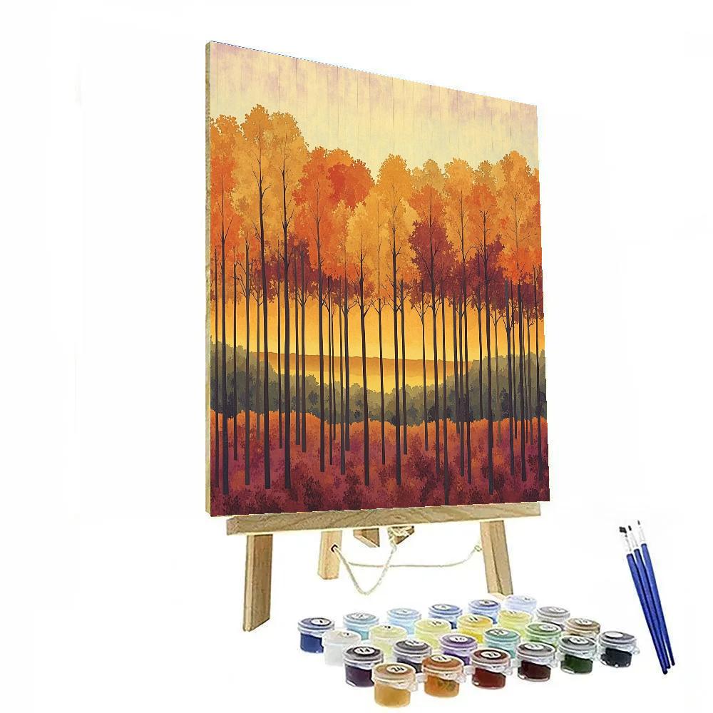Frederick Varley Inspired Glowing Horizon Behind Autumns Sweeping Forest Canopy Painting by numbers kit