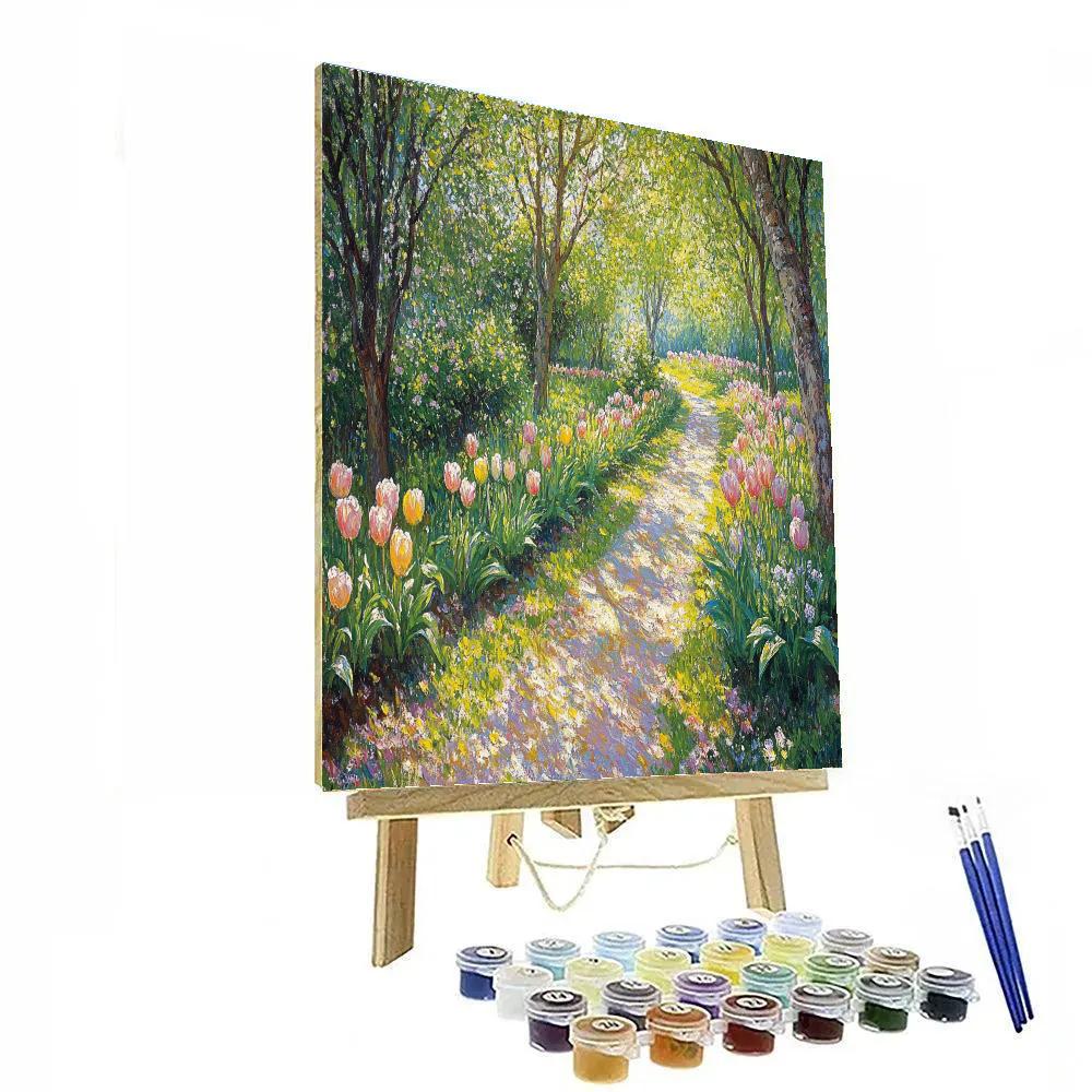 Claude Monet Inspired Garden Walkway Number painting