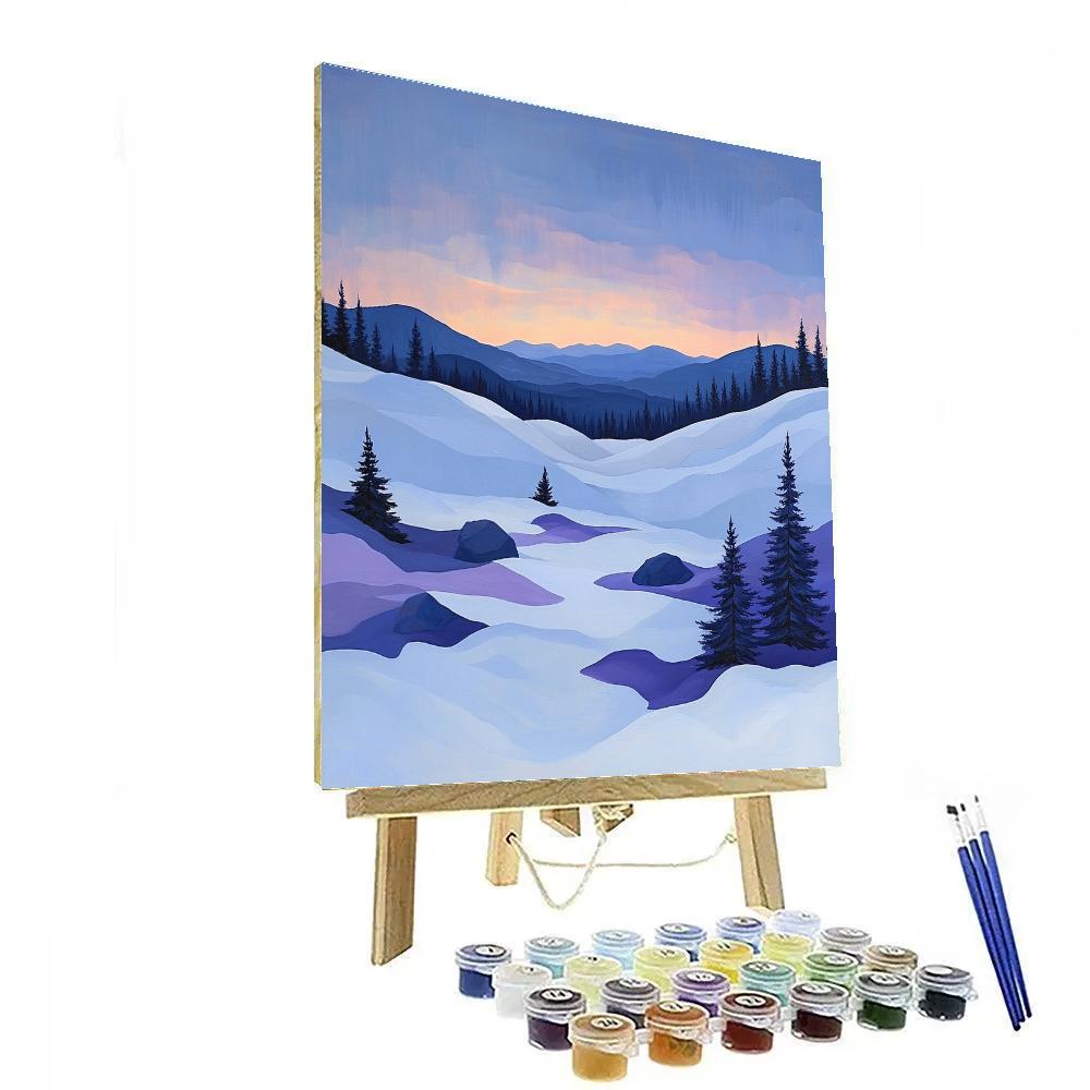 Franklin Carmichael Inspired Winter Twilight Over Snowy Ridges Paint by numbers art