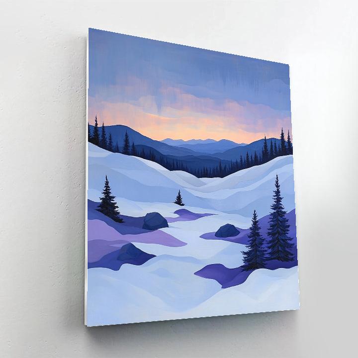Franklin Carmichael Inspired Winter Twilight Over Snowy Ridges Paint by numbers art
