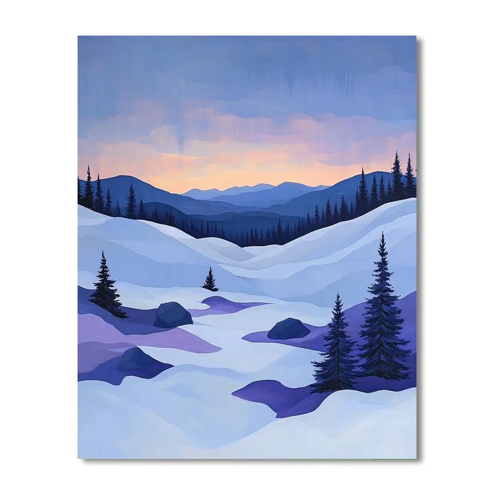 Franklin Carmichael Inspired Winter Twilight Over Snowy Ridges Paint by numbers art