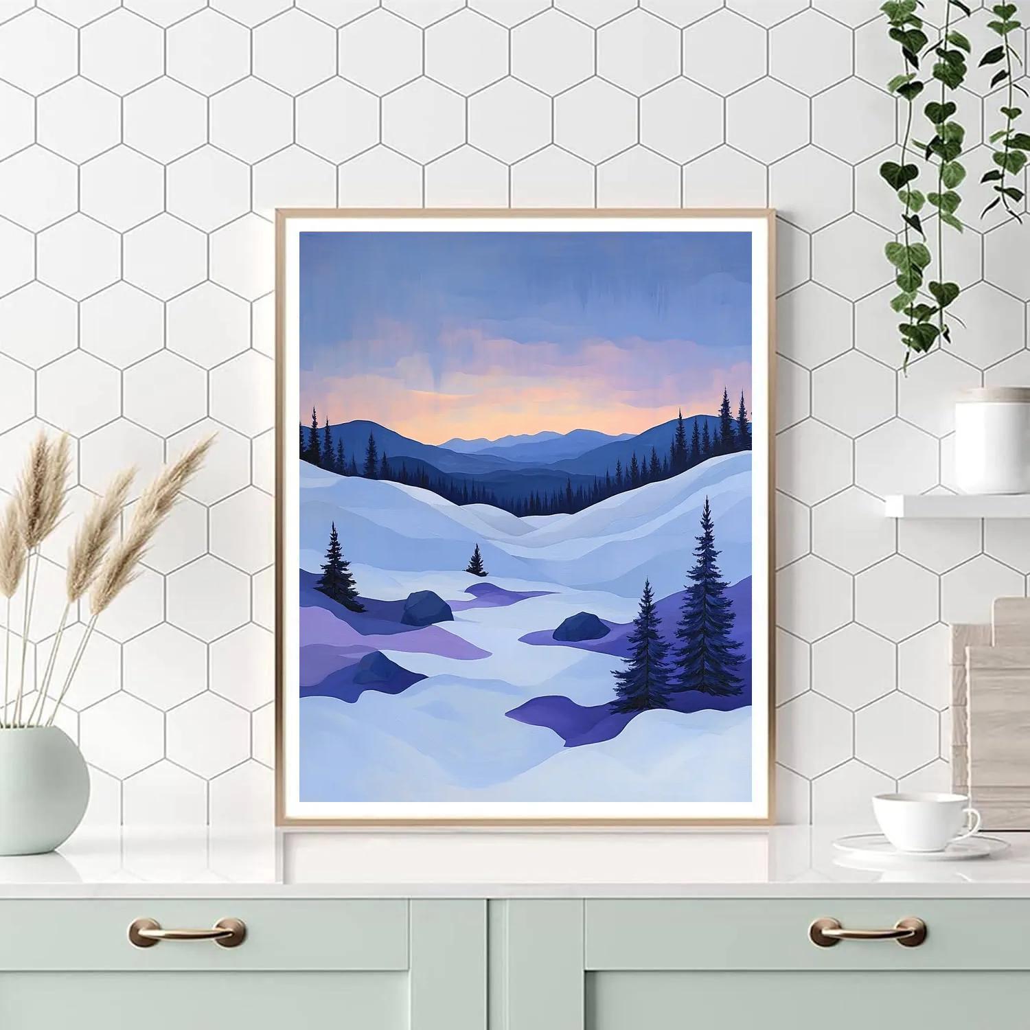 Franklin Carmichael Inspired Winter Twilight Over Snowy Ridges Paint by numbers art