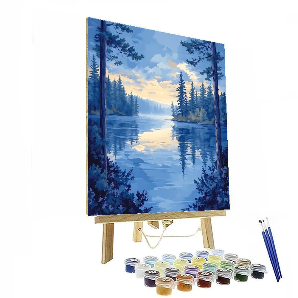 J. E. H. MacDonald Inspired Pine Lake Reflection Numbered painting kits