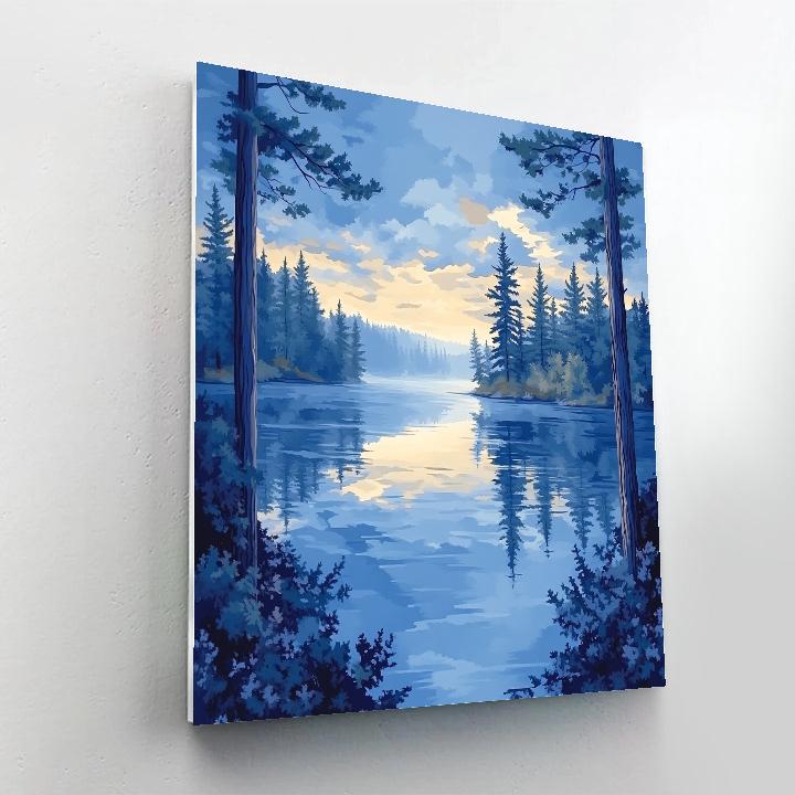 J. E. H. MacDonald Inspired Pine Lake Reflection Numbered painting kits