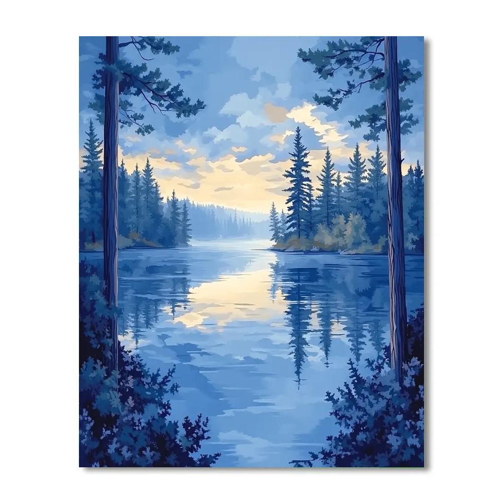 J. E. H. MacDonald Inspired Pine Lake Reflection Numbered painting kits
