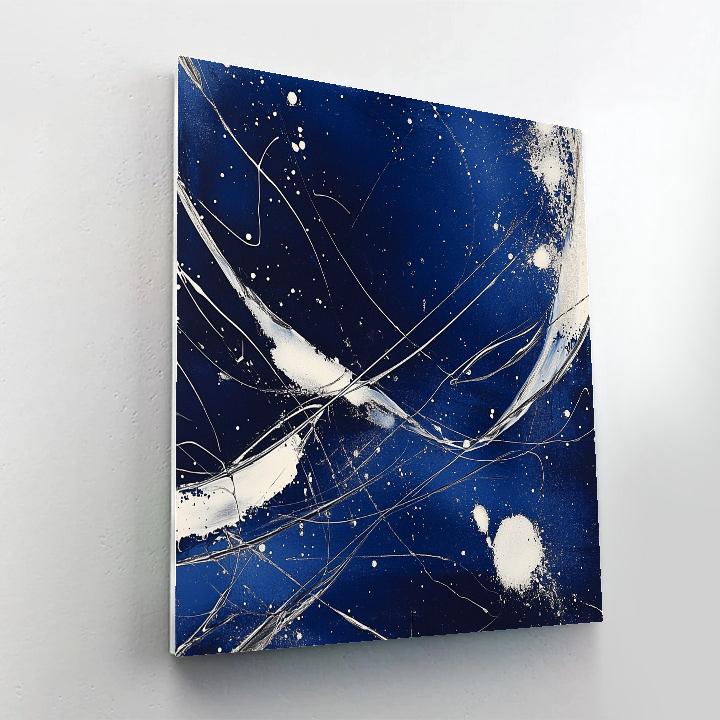 Jackson Pollock Inspired Celestial Drip Storm Number painting