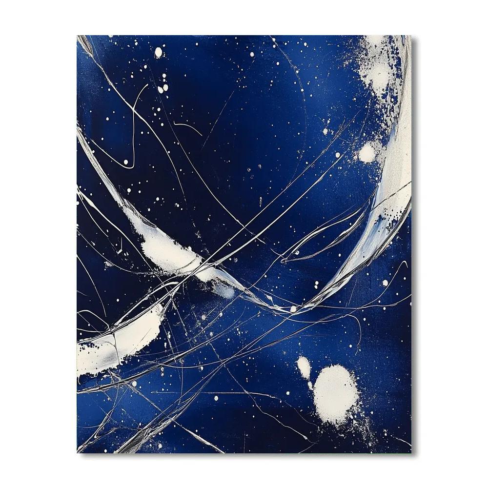 Jackson Pollock Inspired Celestial Drip Storm Number painting