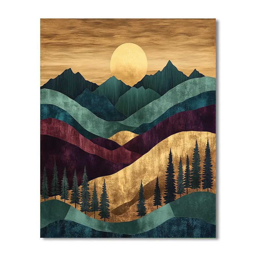 J. E. H. MacDonald Inspired Mountain Valley Pattern paint by number