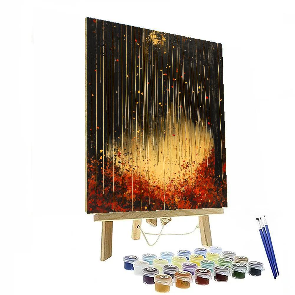 Jackson Pollock Inspired Autumnal Web Of Motion Numbered painting kits