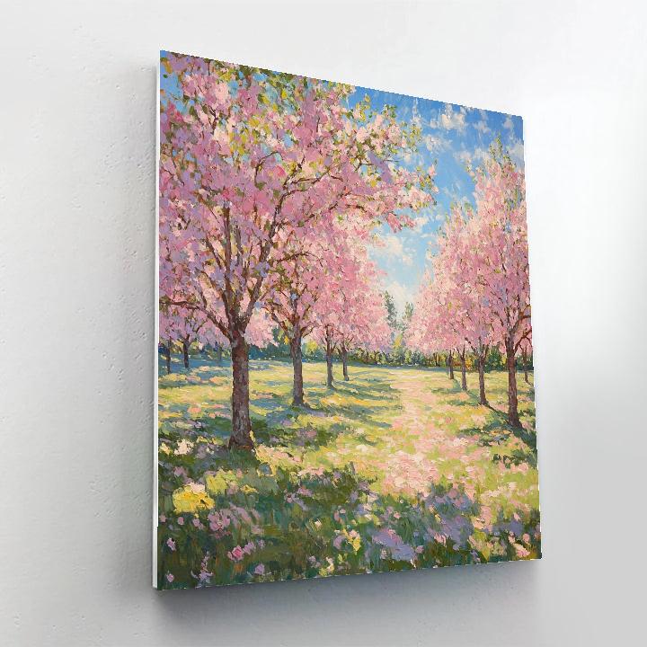 Monet Inspired Blossoming Cherry Orchard painting number kit