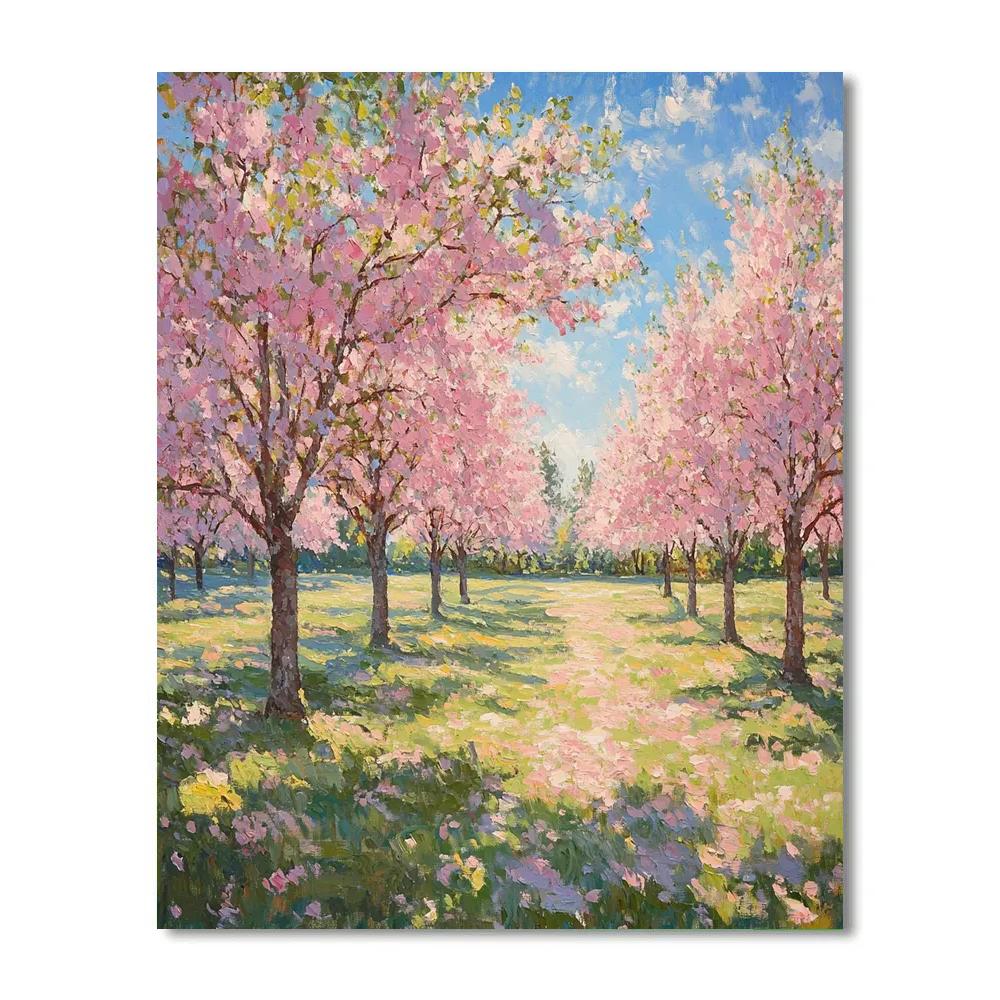 Monet Inspired Blossoming Cherry Orchard painting number kit