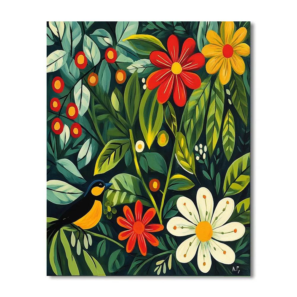 Frida Kahlo Inspired Enchanted Garden painting number kit