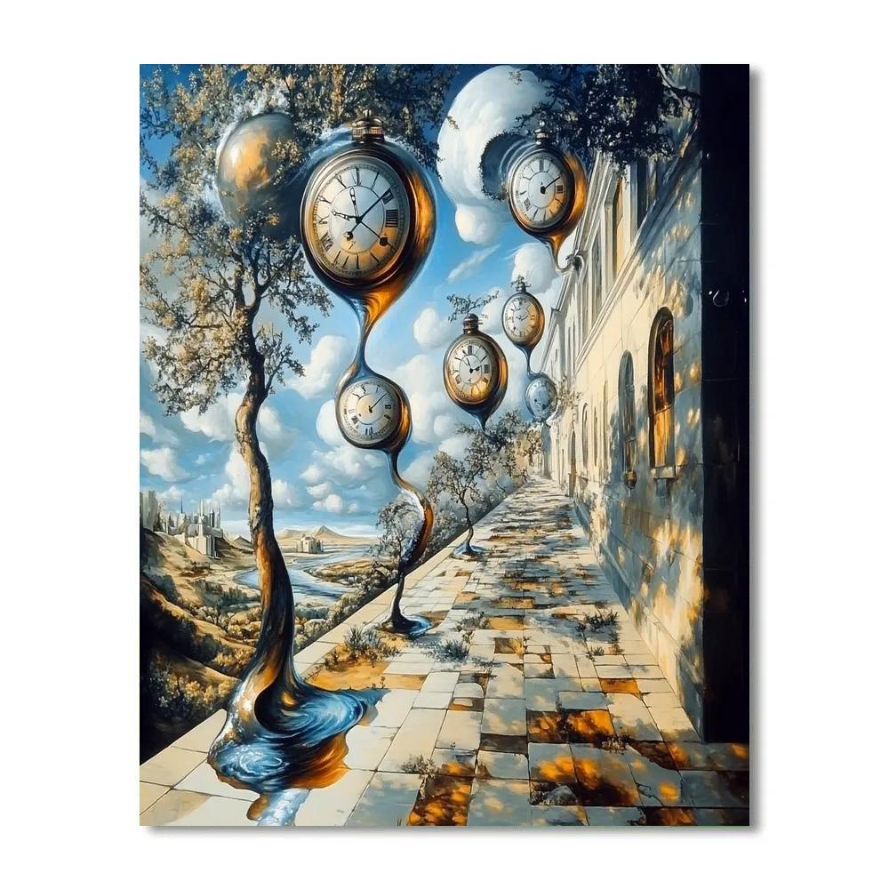 Salvador Dali Inspired Surreal Dreamscape Number painting