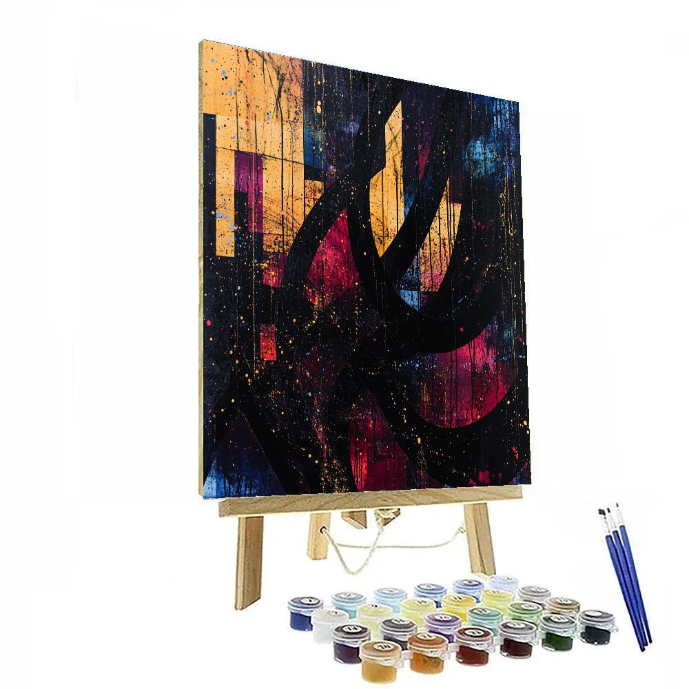 Jackson Pollock Inspired Twilight Energy Vortex Paint by numbers art