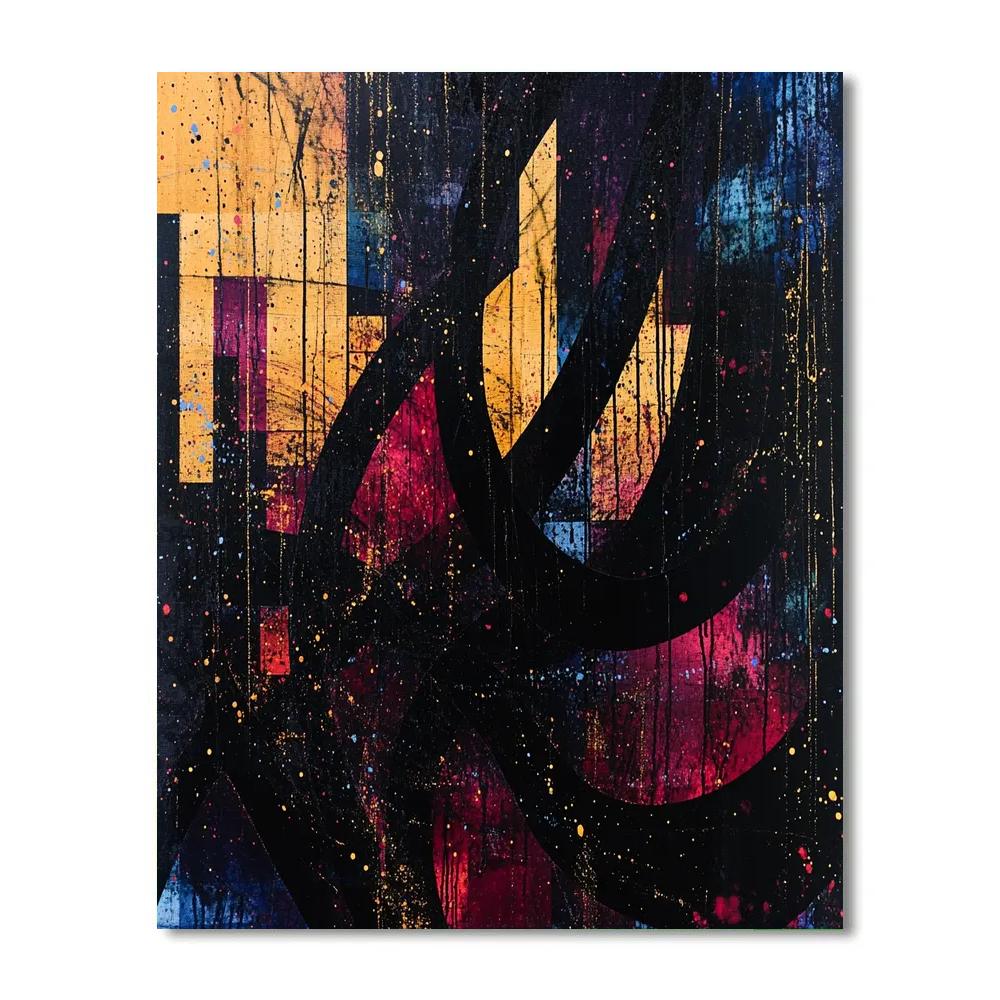 Jackson Pollock Inspired Twilight Energy Vortex Paint by numbers art