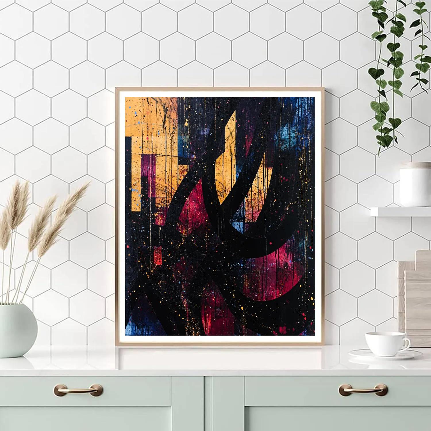 Jackson Pollock Inspired Twilight Energy Vortex Paint by numbers art