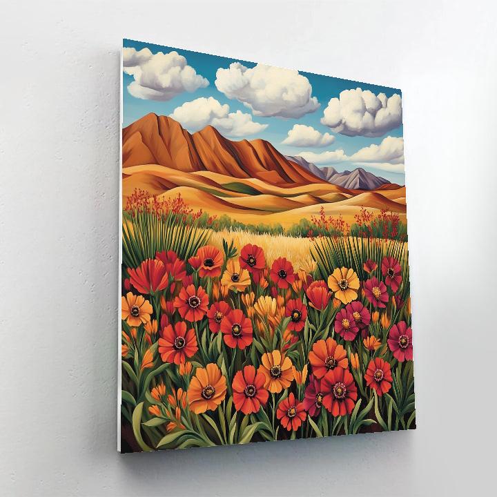 Georgia OKeeffe Inspired Desert Blooms paint by numbers