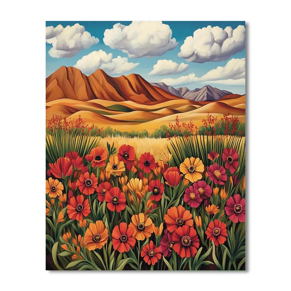 Georgia OKeeffe Inspired Desert Blooms paint by numbers