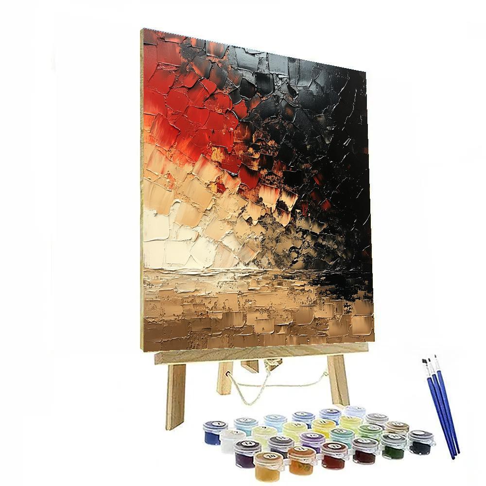 Jean-Paul Riopelle Inspired Storm Pattern In Reds And Blacks Number painting