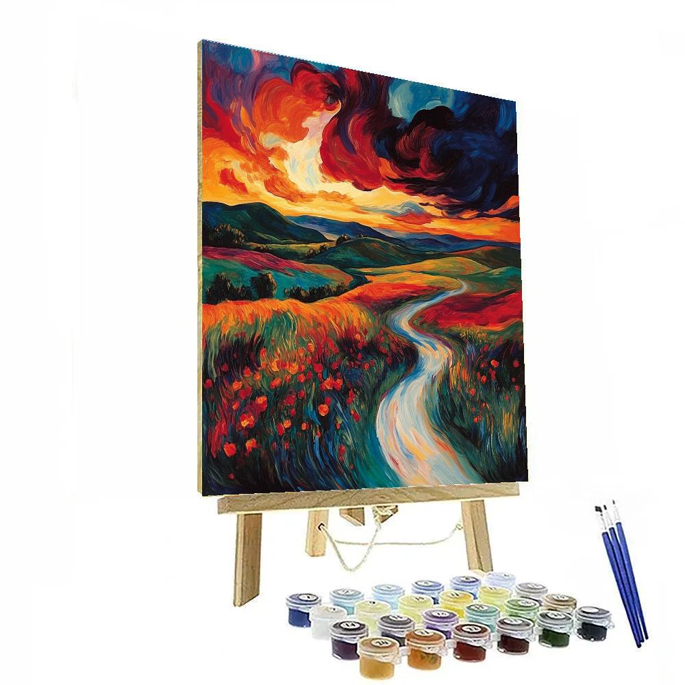 Edvard Munch Inspired Emotional Landscape Numbered painting kits