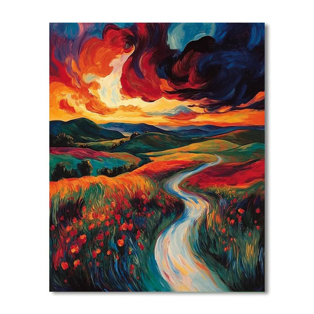 Edvard Munch Inspired Emotional Landscape Numbered painting kits