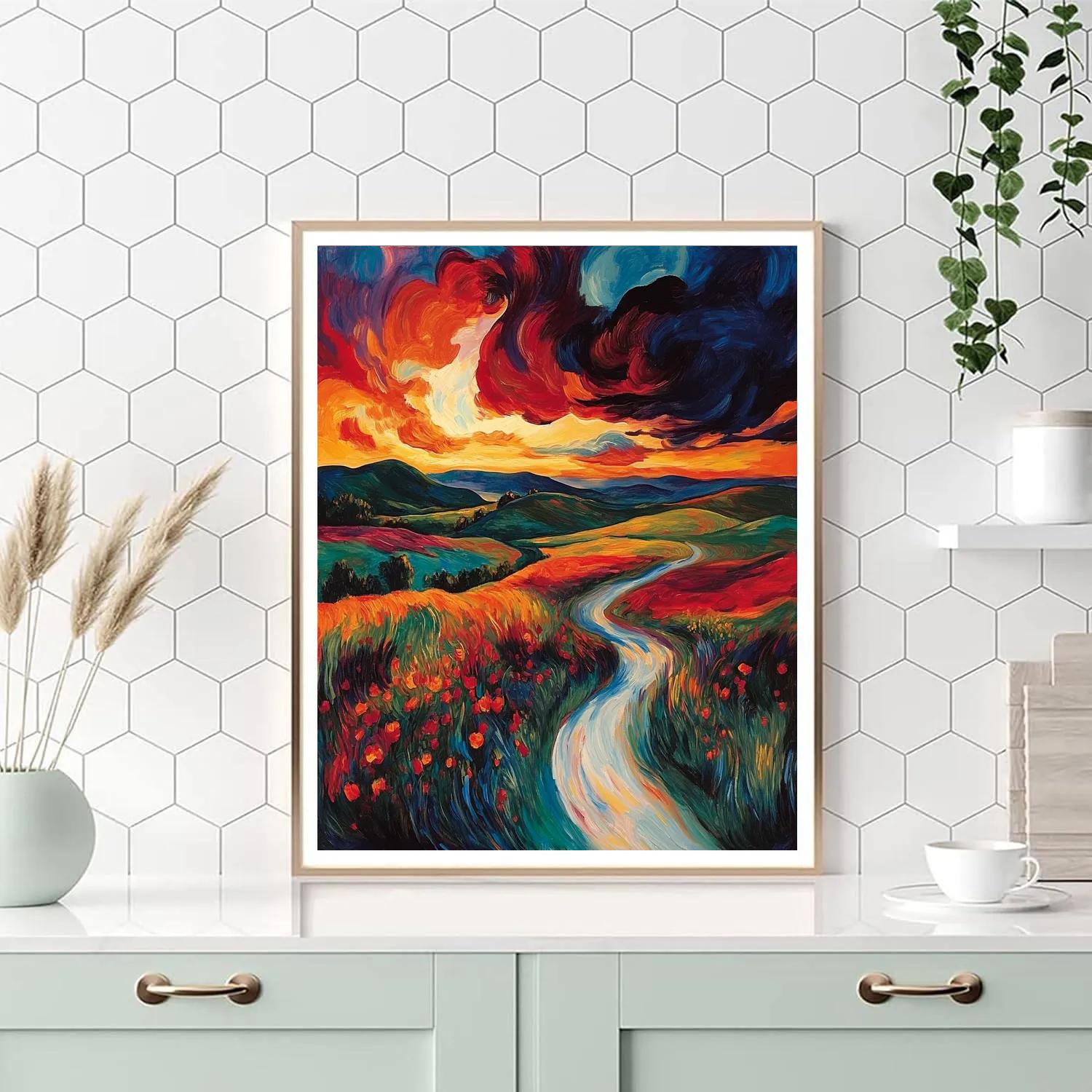 Edvard Munch Inspired Emotional Landscape Numbered painting kits